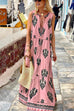 Mixiedress Tassle Deep V Neck Sleeveless Printed Maxi Swing Holiday Dress