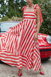 Mixiedress Pocketed Bow Shoulder Striped Swing Maxi Cami Dress