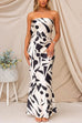 Mixiedress Geometric Printed Tube Top Maxi Party Dress