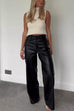 Mixiedress High Rise Pocketed Wide Leg Faux Leather Pants