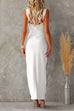 Mixiedress Backless Color Block Knit Sleeveless Maxi Dress