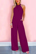 Sleeveless Halter Waisted Wide Leg Jumpsuit