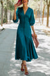 V Neck Button Down Ruffle Swing Kimono Dress or Cardigan