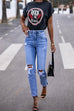 Mixiedress Trendy Distressed Stretch Ripped Denim Pants