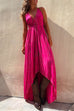 Mixiedress V Neck High Low Hem Tie Dye Maxi Cami Dress