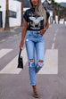 Mixiedress Trendy Distressed Stretch Ripped Denim Pants