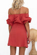 Off Shoulder Tie Waist A-line Mini Dress