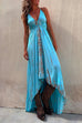 Mixiedress V Neck High Low Hem Tie Dye Maxi Cami Dress