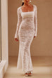 Mixiedress Square Collar Lace Mermaid Maxi Dress