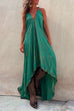 Mixiedress V Neck High Low Hem Tie Dye Maxi Cami Dress