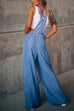 Mixiedress Pocketed Wide Leg Baggy Denim Overalls