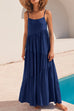 Mixiedress Adjustable Straps Tiered Maxi Beach Dress