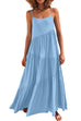 Mixiedress Adjustable Straps Tiered Maxi Beach Dress