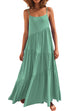 Mixiedress Adjustable Straps Tiered Maxi Beach Dress