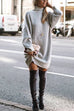 Mixiedress Turtleneck Ribbed Knit Oversized Sweater Dress