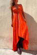 Mixiedress V Neck High Low Hem Tie Dye Maxi Cami Dress