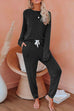 Mixiedress Long Sleeves T-shirt Drawstring Waist Joggers Loungewear Set