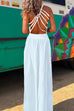 Mixiedress Solid Criss Cross Backless Maxi Cami Dress