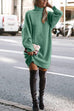 Mixiedress Turtleneck Ribbed Knit Oversized Sweater Dress